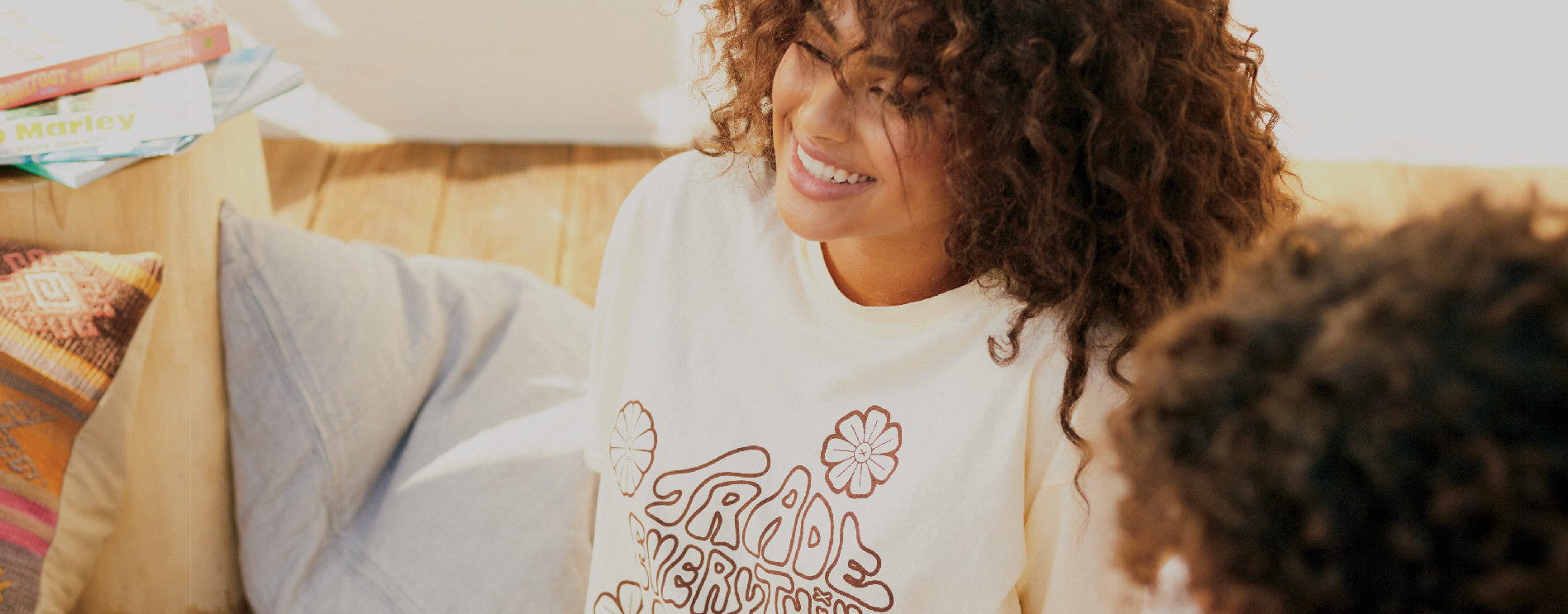 Daniella Perkins wearing the Sun Bum T-Shirt Hair Towel