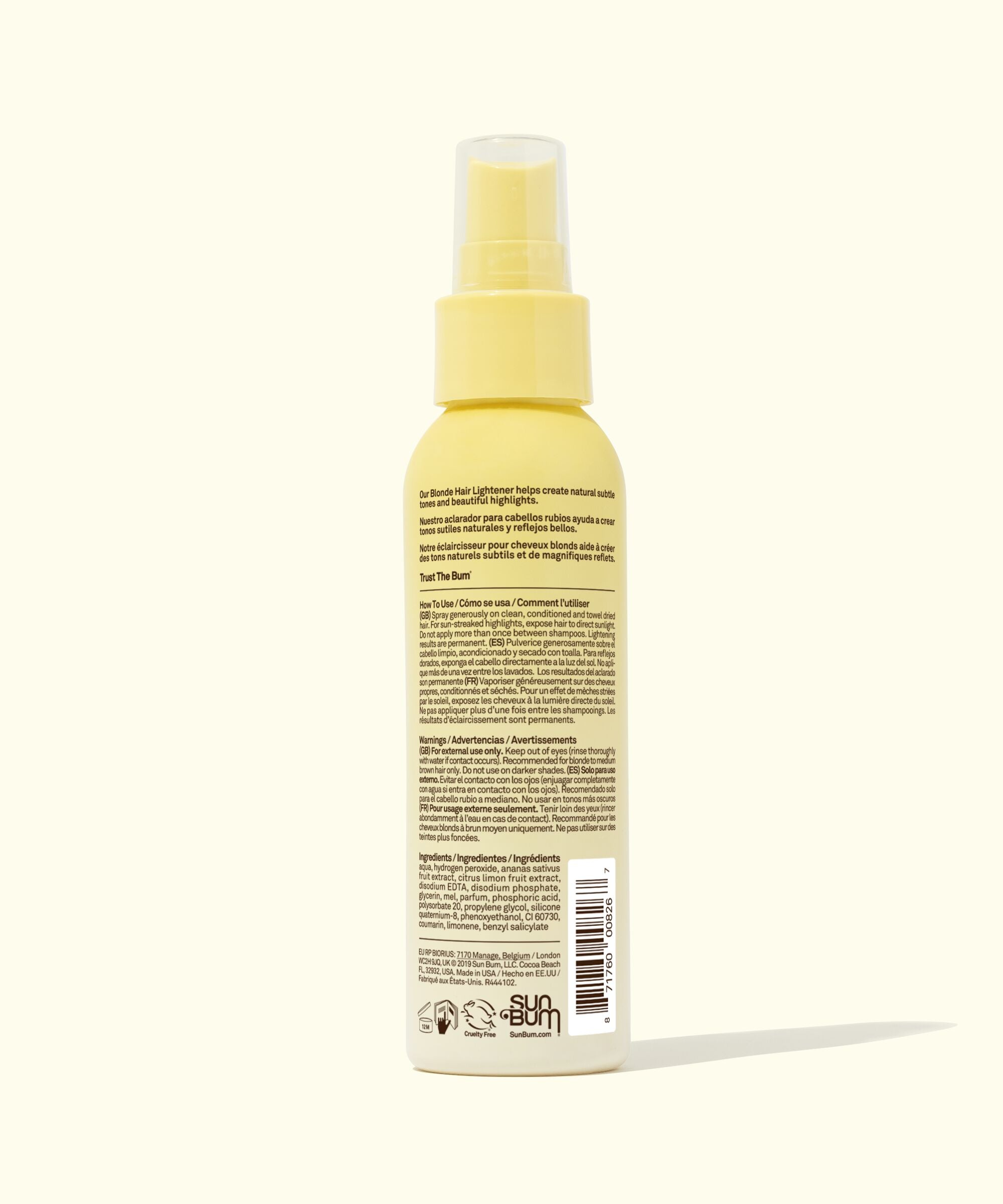 Sun Bum spray bottle on a white background