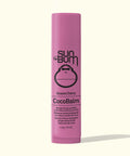 Pink lip balm tube labeled 'Sun Bum CocoBalm' on a white background