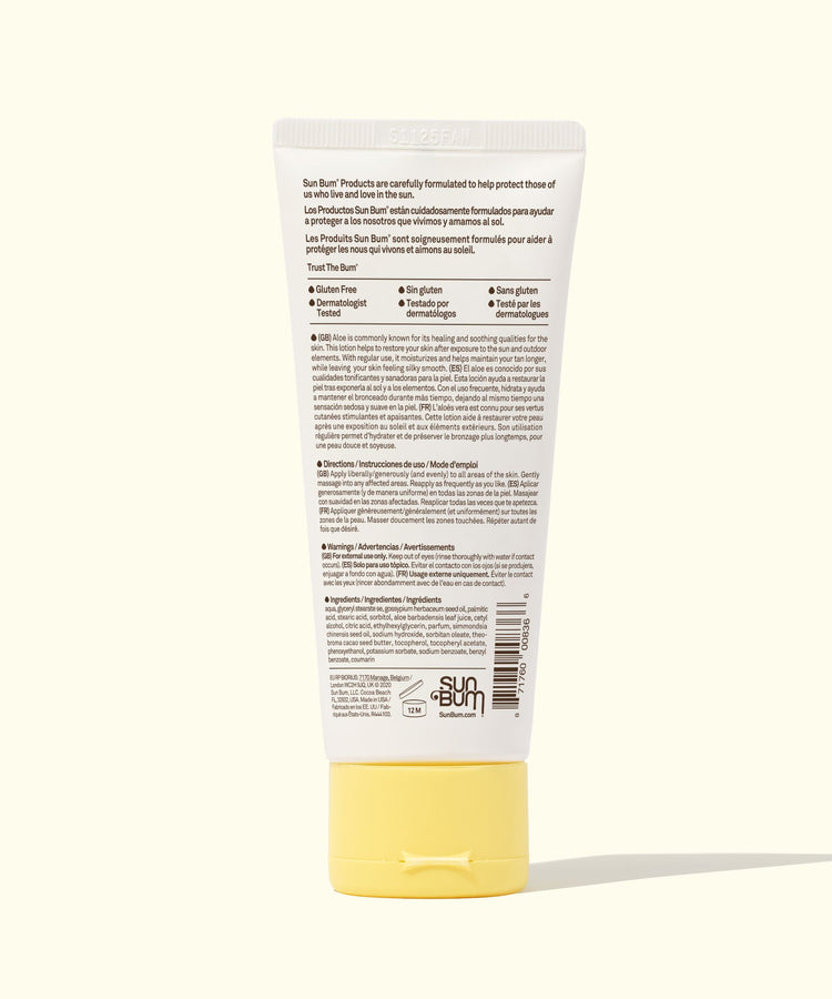 Sun Bum sunscreen tube with label on a white background